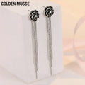 Earrings Black Rose Drop