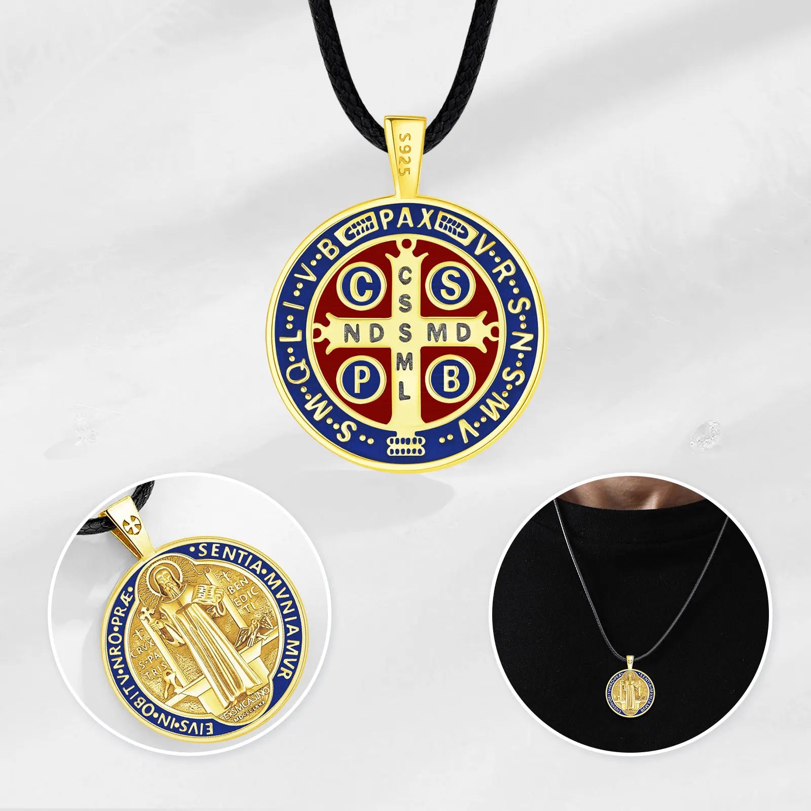Necklace Saint Benedict Gold Cross