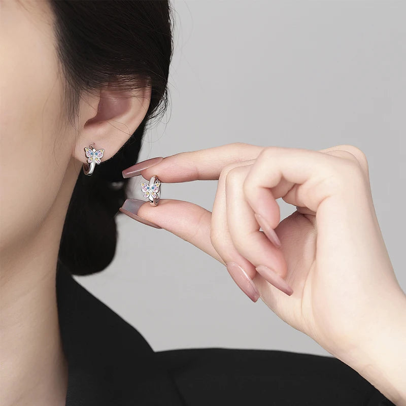 Earrings Butterfly Hoop