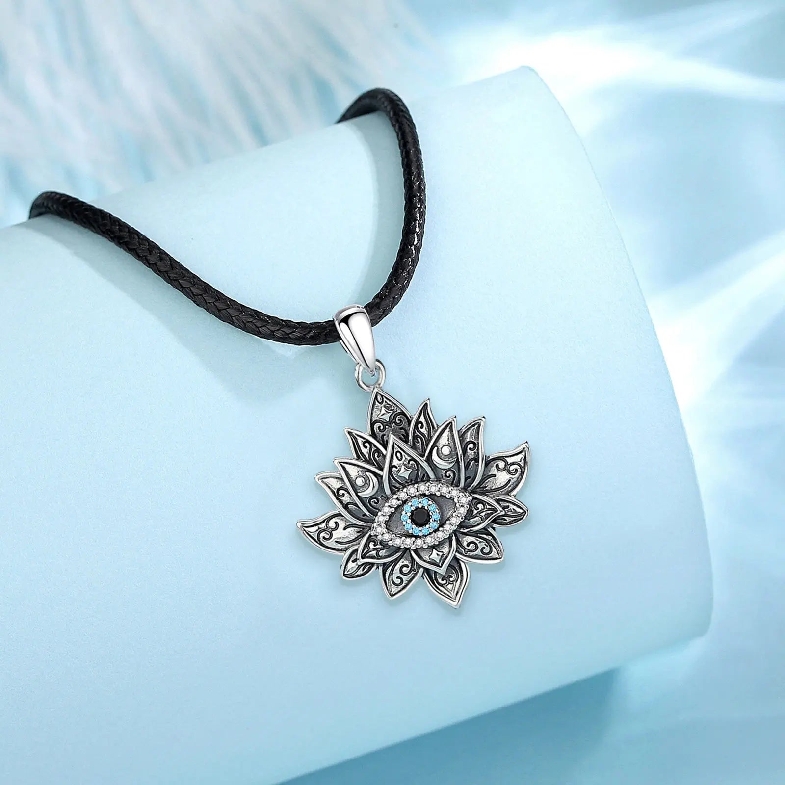 Necklace Vintage Evil Eye Lotus Flower