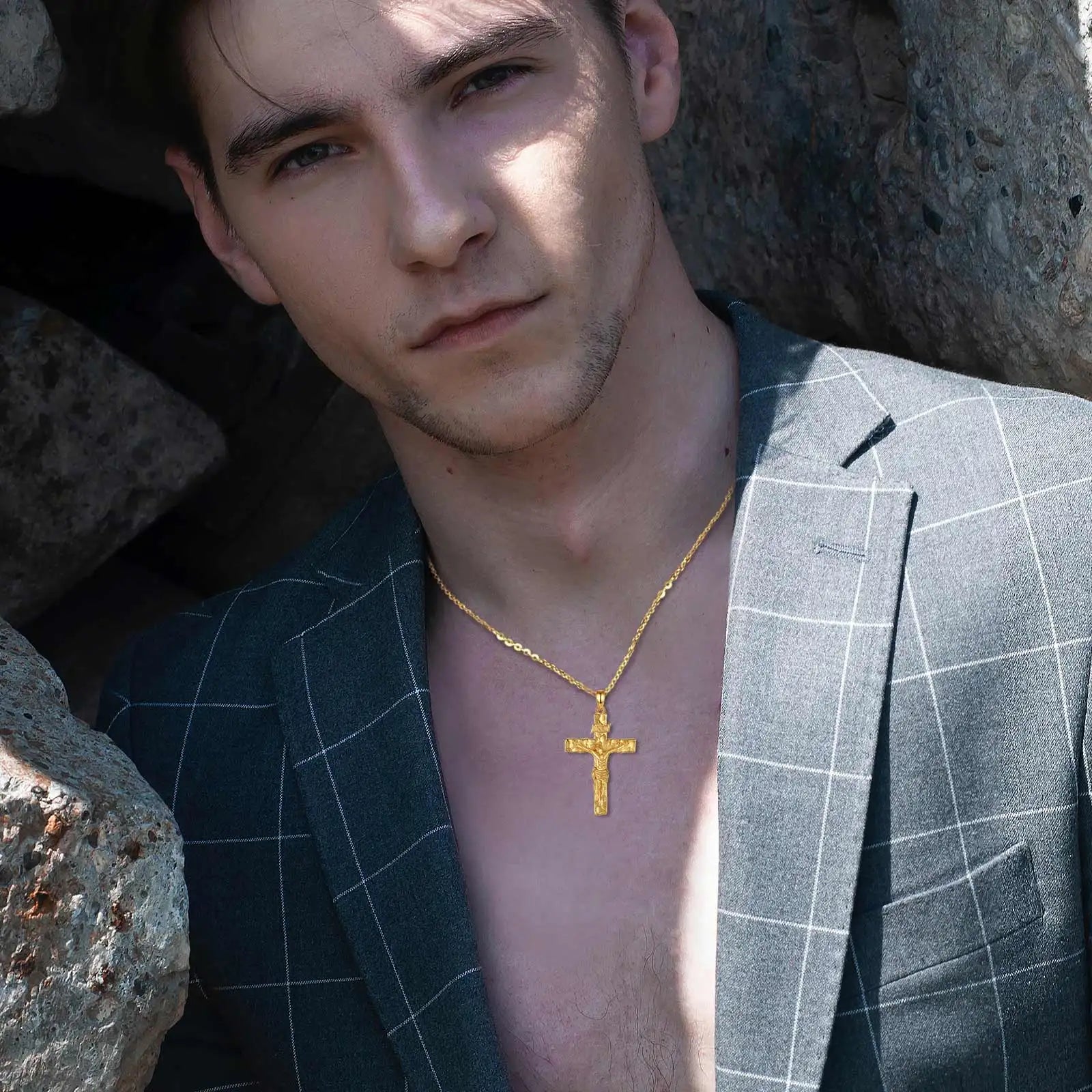 Necklace Golden Crucifix Cross