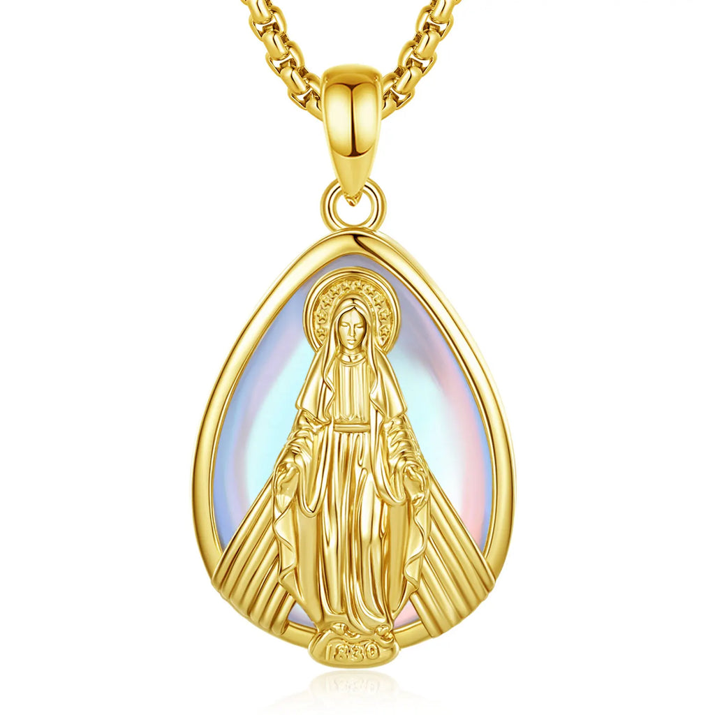 Necklace Virgin Mary Moonstone