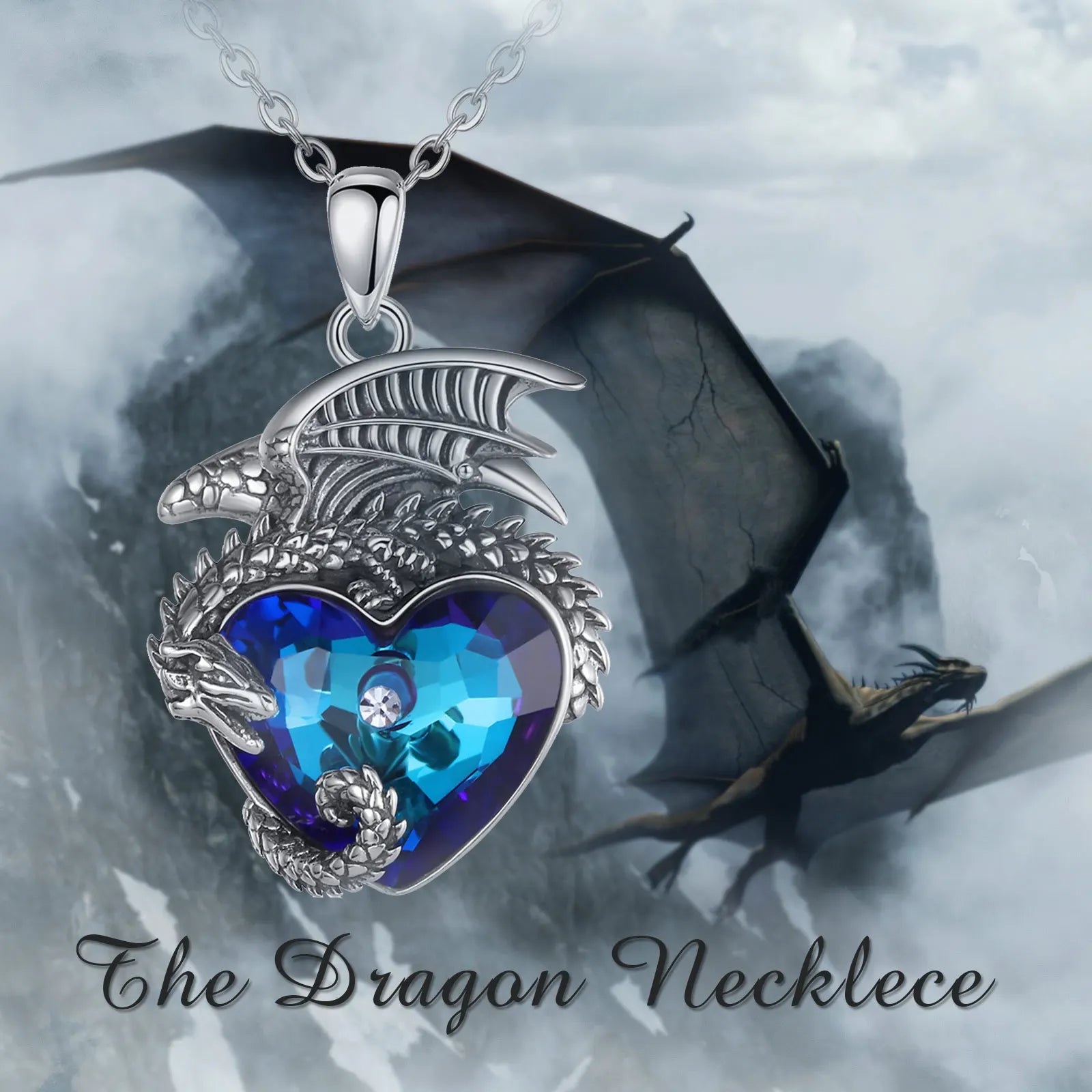 Necklace Dragon Heart Crystal