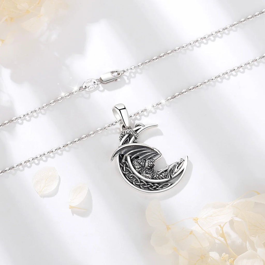 Necklace Moon Dragon Celtic