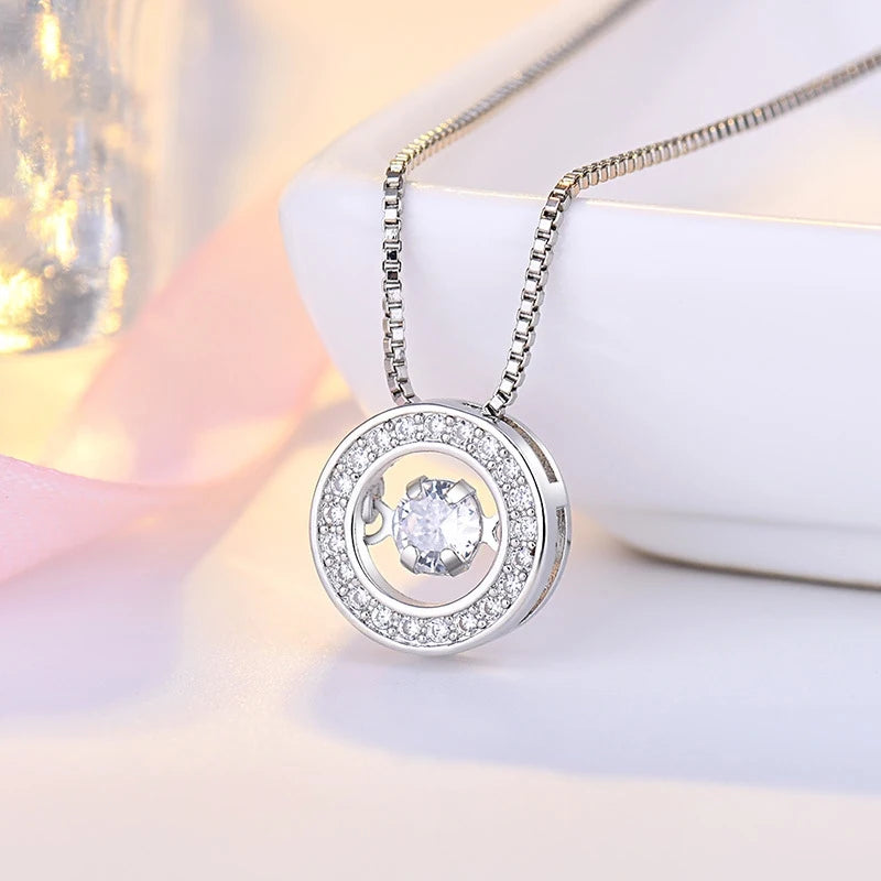 necklace sparkling round pendant