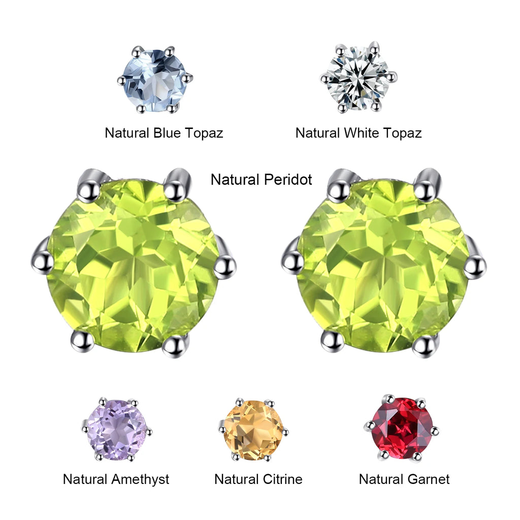 Earrings Genuine Gemstone Stud