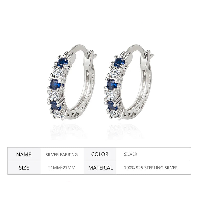Earrings Aquamarine Hoop