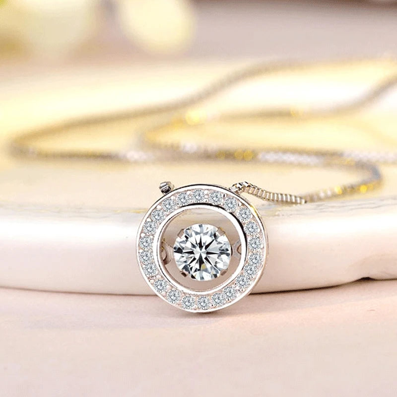 necklace sparkling round pendant