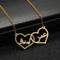 Necklace Personalized Double Heart Arabic