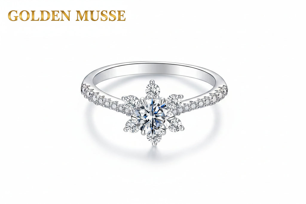 Ring Snowflower Moissanite