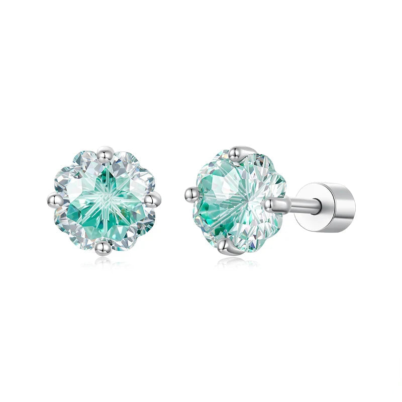 Earrings Green Clover Stud