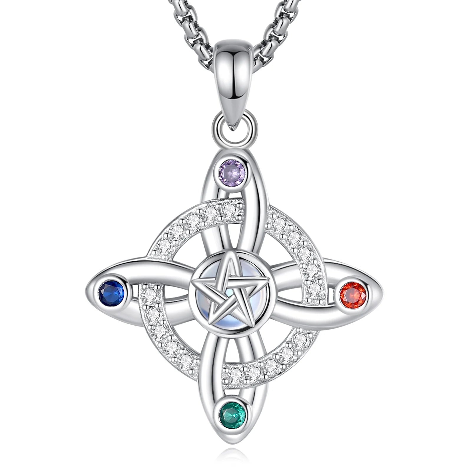 Necklace Moonstone Witch's Knot