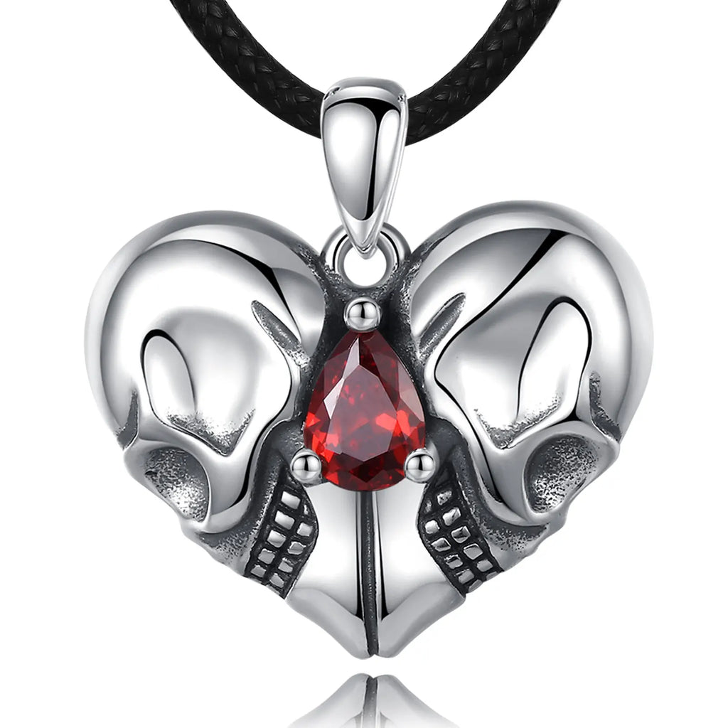 Necklace Gothic Heart Skull