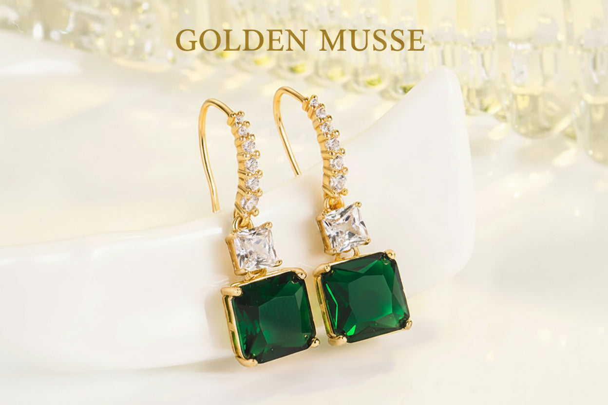 Earrings Emerald Drop