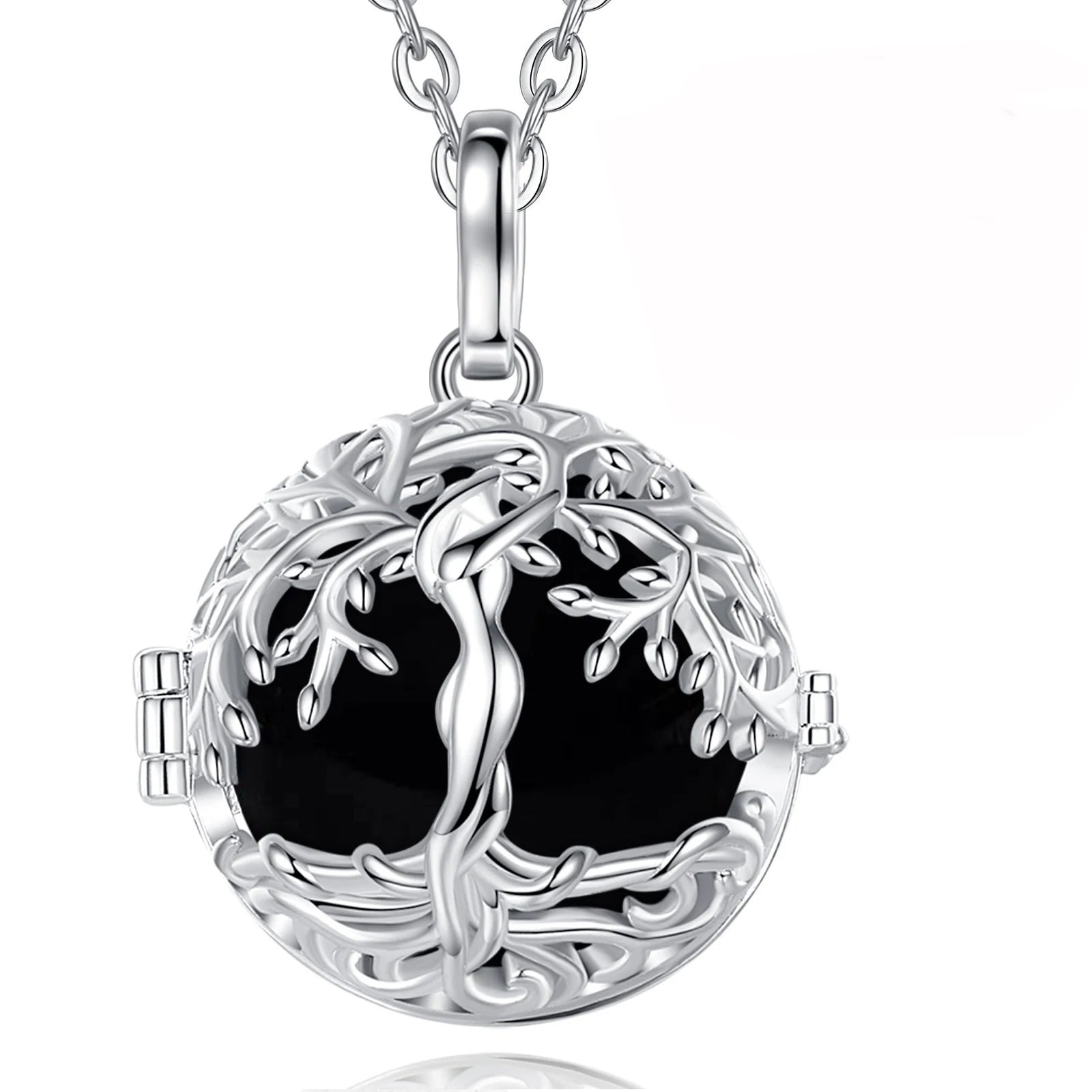 Necklace Tree of Life Cage  Amethyst Energy Healing Crystal Stone Jade Lapis Pendant Spiritual DIY