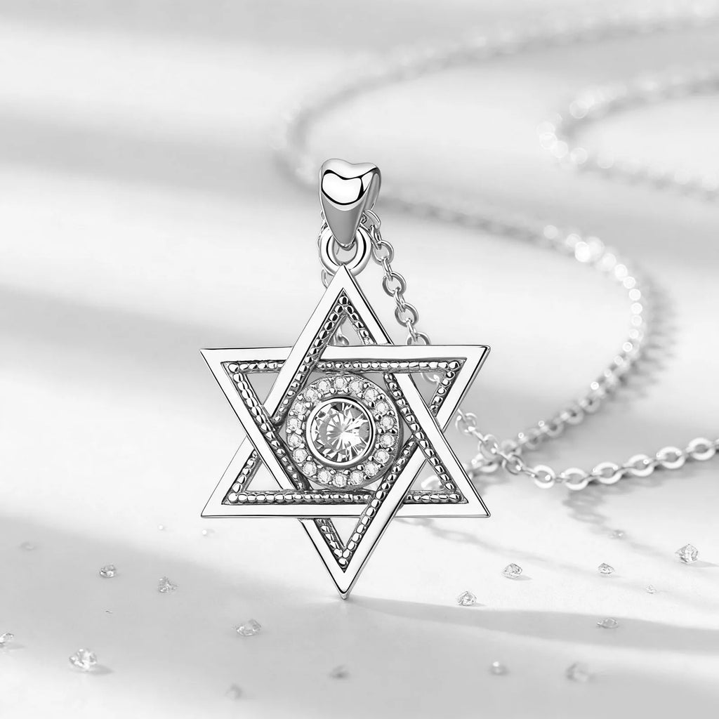 Necklace Star of David Zircon