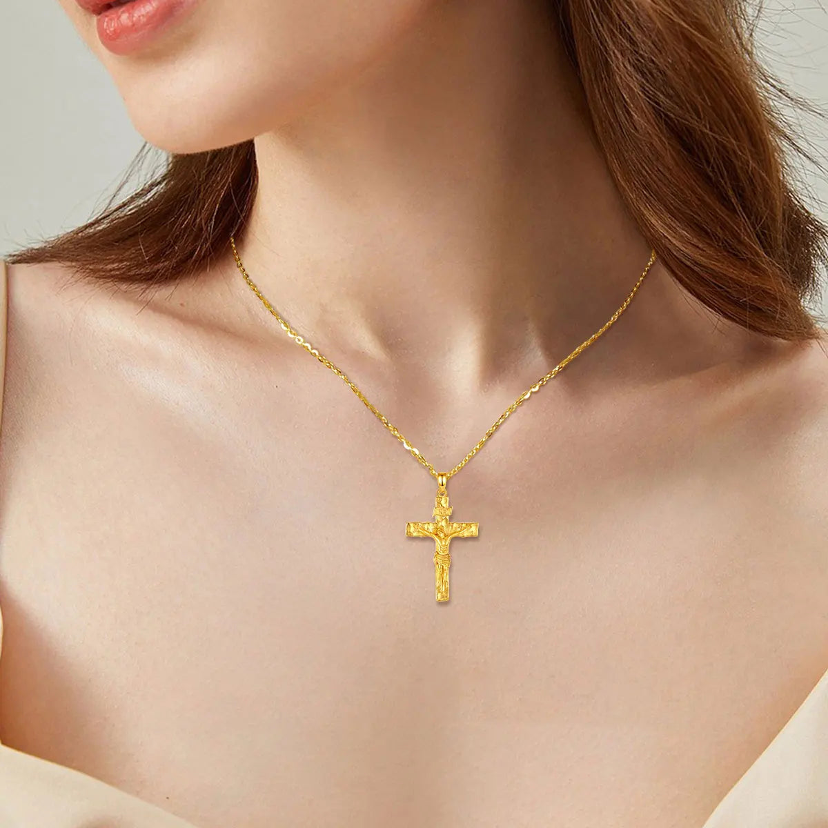 Necklace Golden Crucifix Cross
