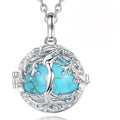 Necklace Tree of Life Cage  Amethyst Energy Healing Crystal Stone Jade Lapis Pendant Spiritual DIY