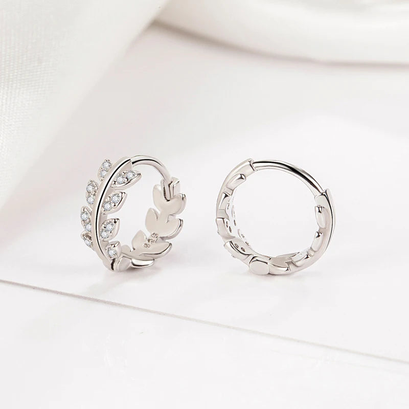 Earrings Punk Rock Rose Gold Leaf Hoop