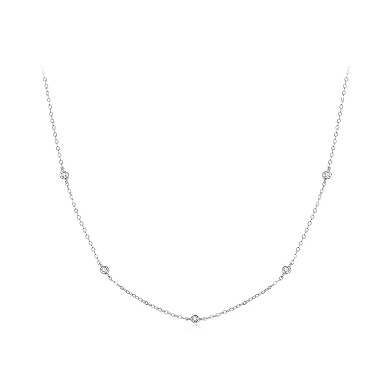 Necklace Moissanite Station