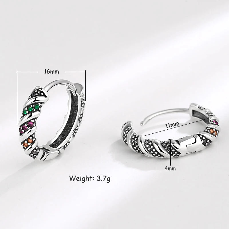 Earrings Rainbow Stripe Hoop