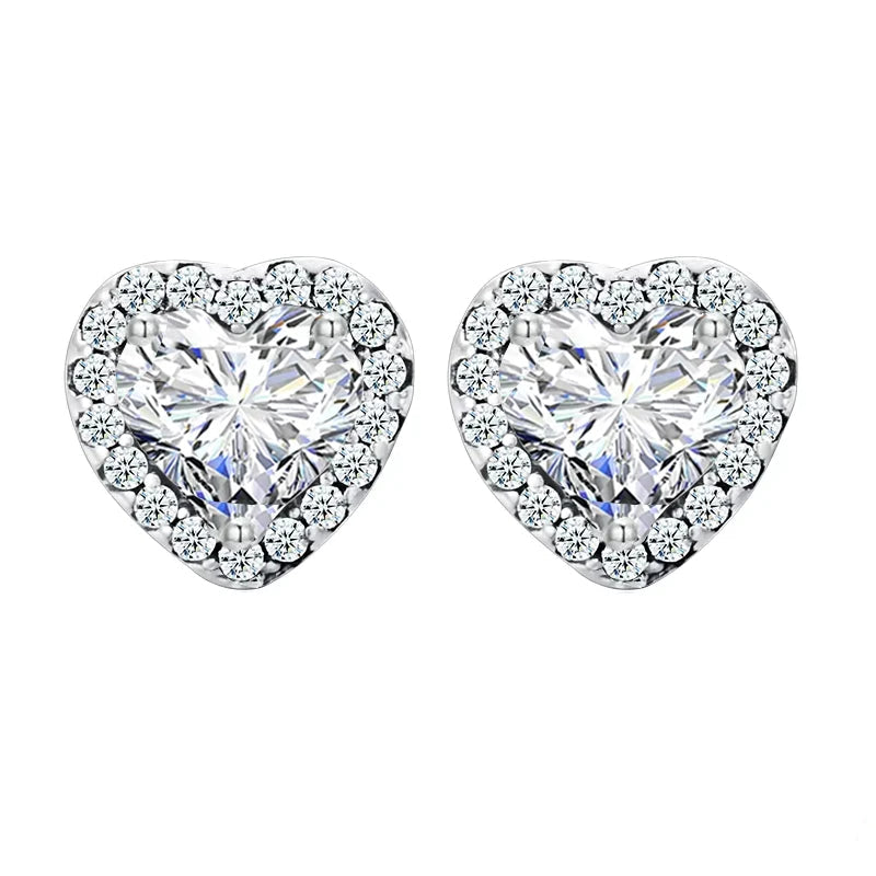Earrings Golden Heart Halo Stud