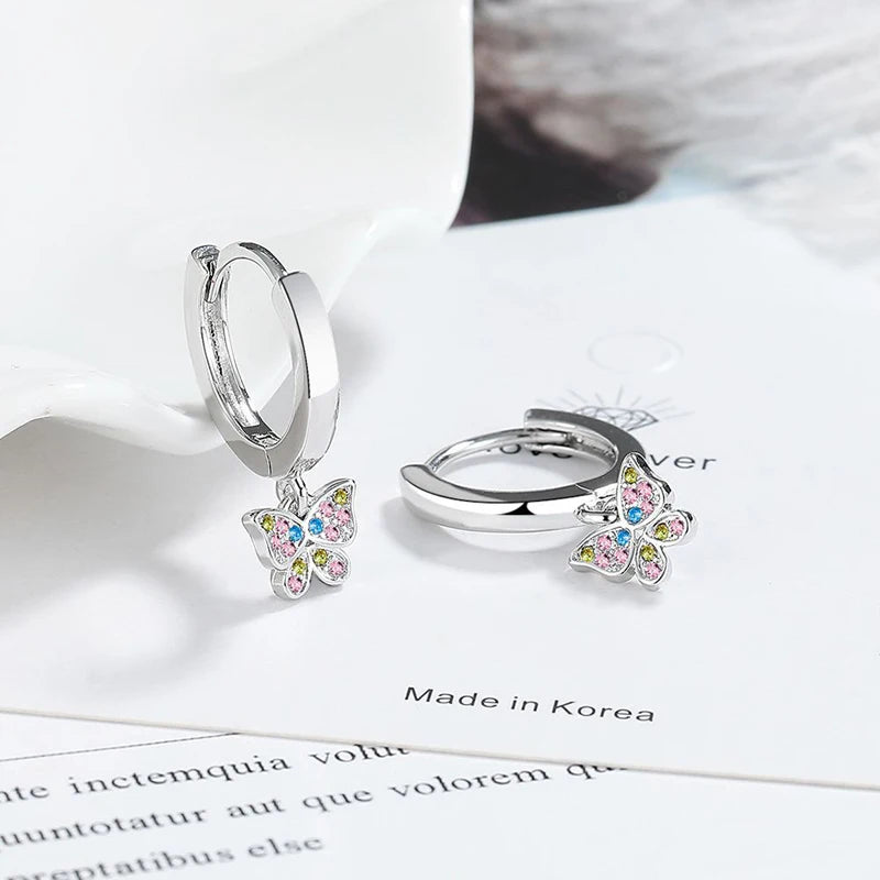 Earrings Butterfly Hoop