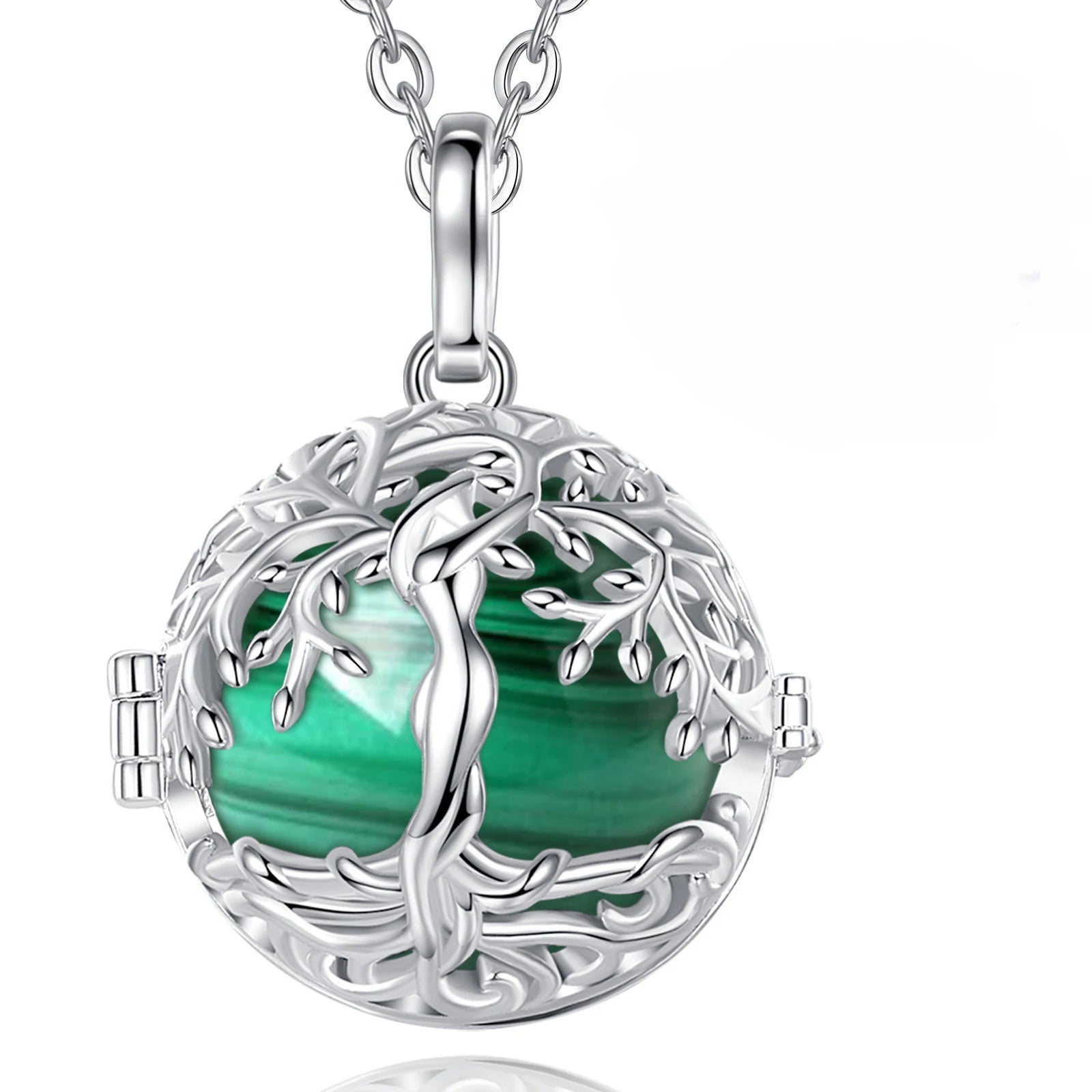 Necklace Tree of Life Cage  Amethyst Energy Healing Crystal Stone Jade Lapis Pendant Spiritual DIY