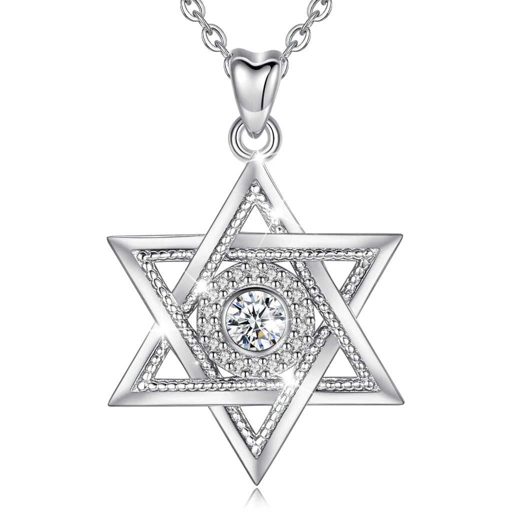 Necklace Star of David Zircon