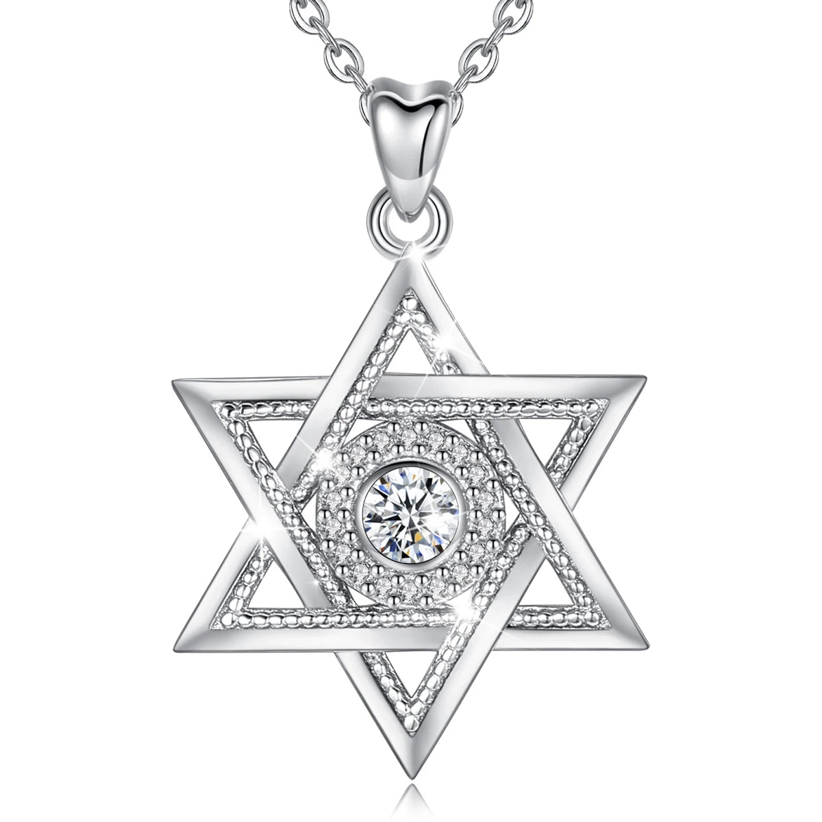 Necklace Star of David Zircon