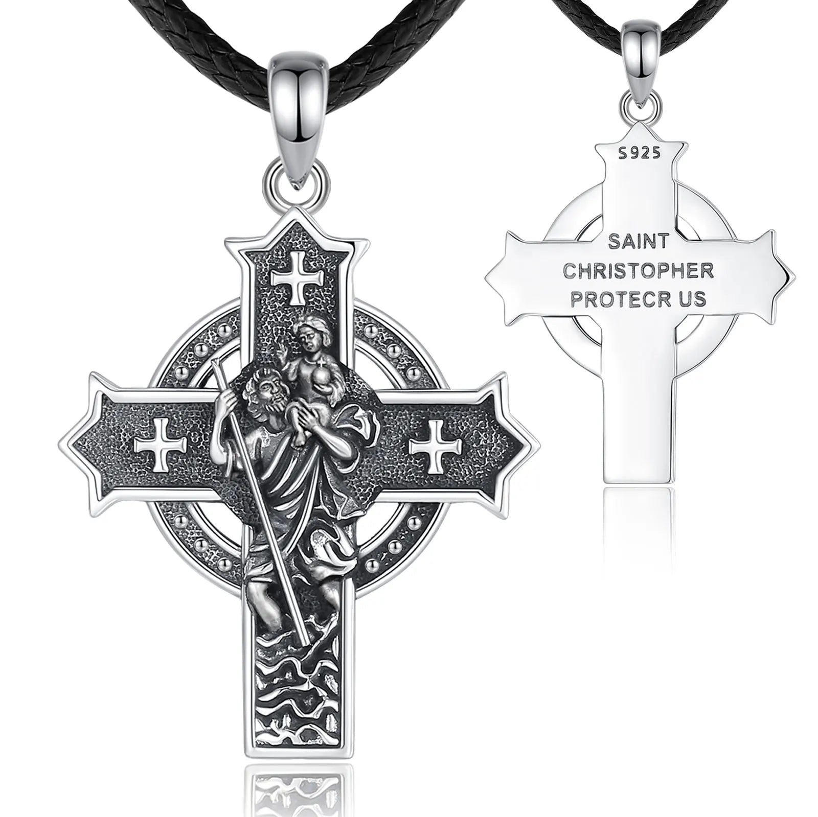 Necklace Saint Christopher Cross Pendant