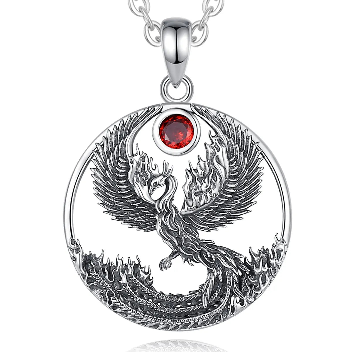 Necklace Phoenix Sun Sterling Silver