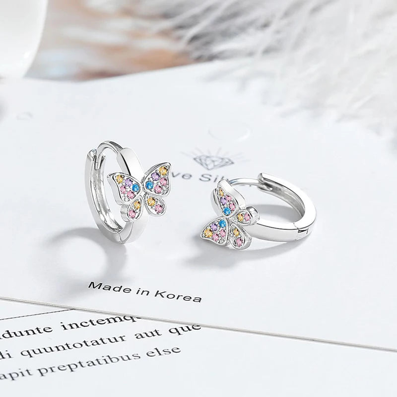 Earrings Butterfly Hoop