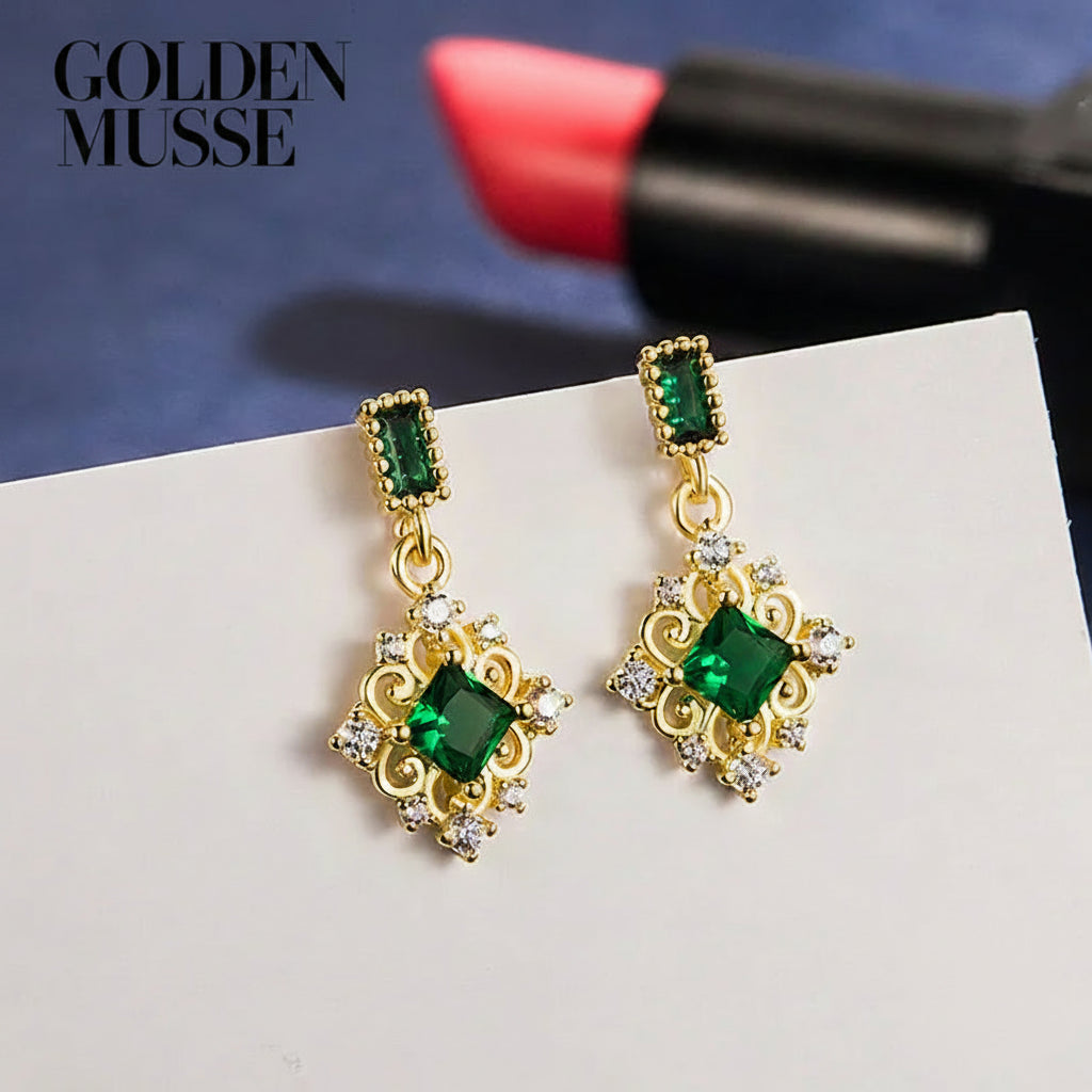 Earrings Emerald Drop