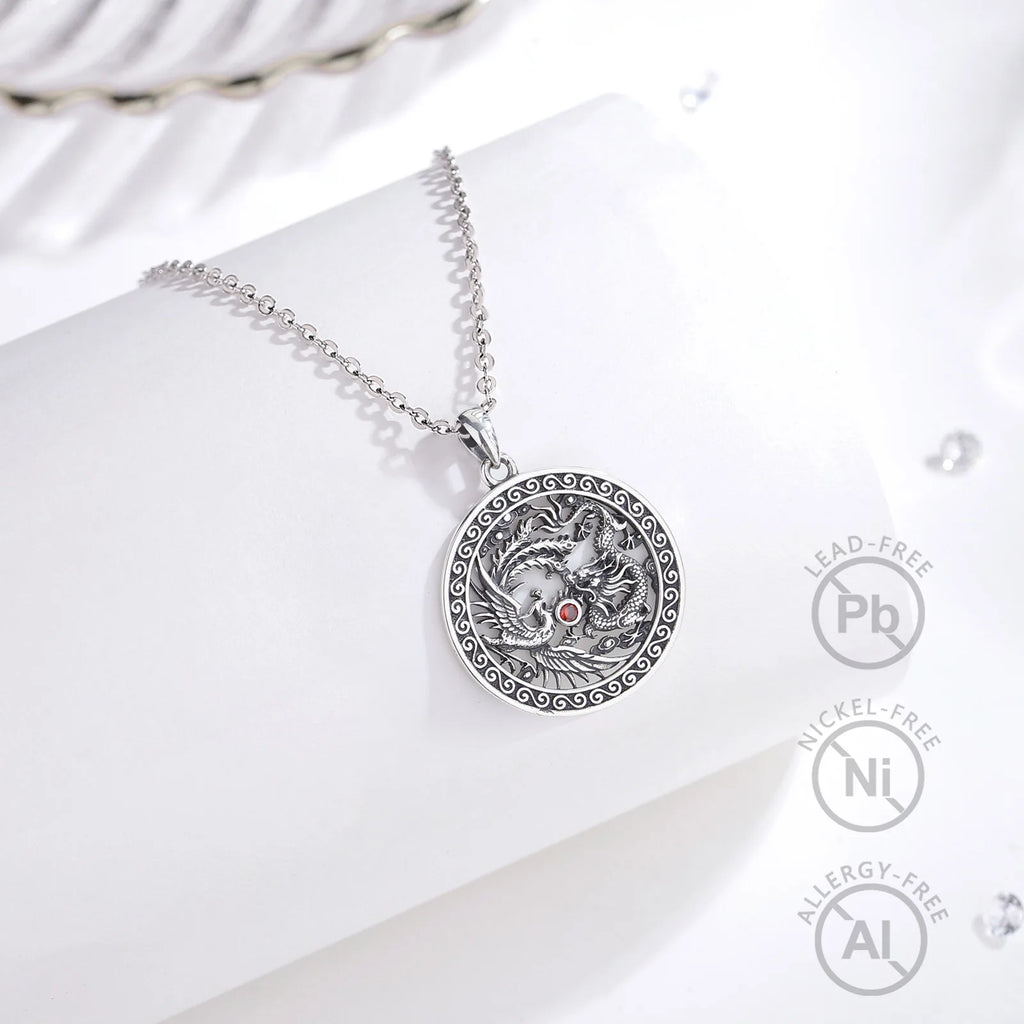 Necklace Phoenix & Dragon Flame Amulet