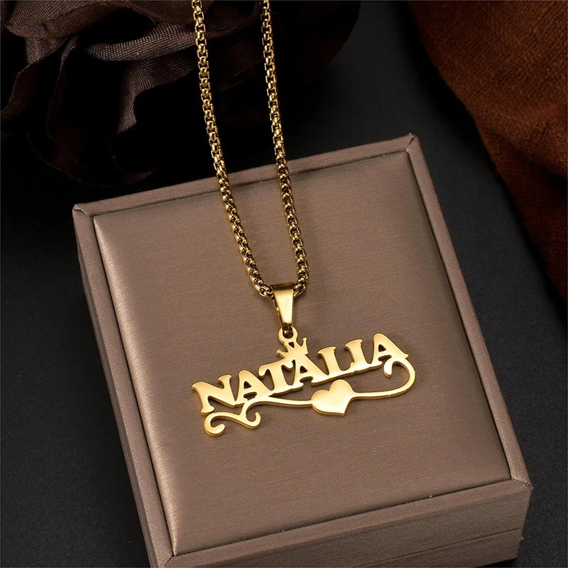Necklace Personalized Heart Name