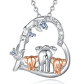 Necklace Mother & Baby Elephant Heart
