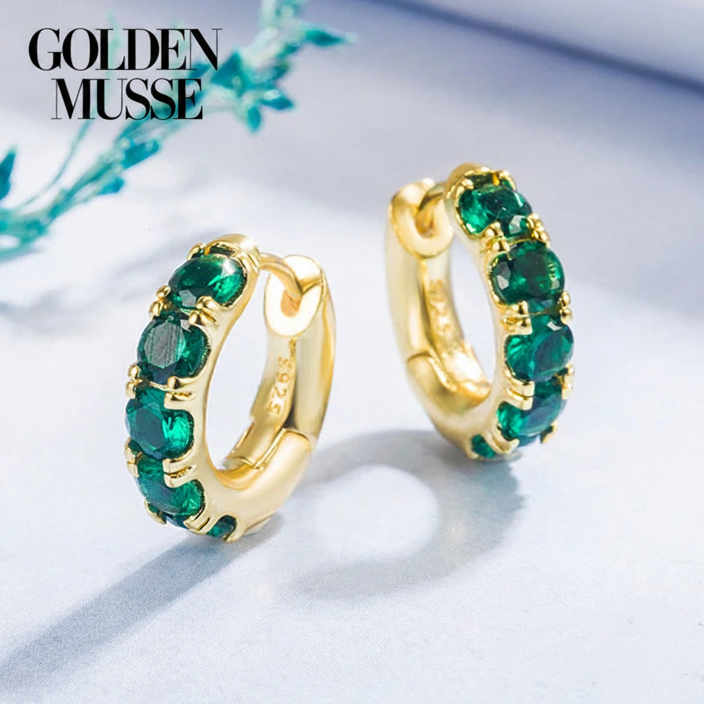 Earrings Emerald Hoop