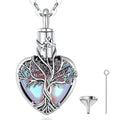 Necklace 925 Sterling Silver Tree of Life Ashes Urn Pendant  Vintage Tree Moonstone Cremation Urn Memorial Jewelry Gift