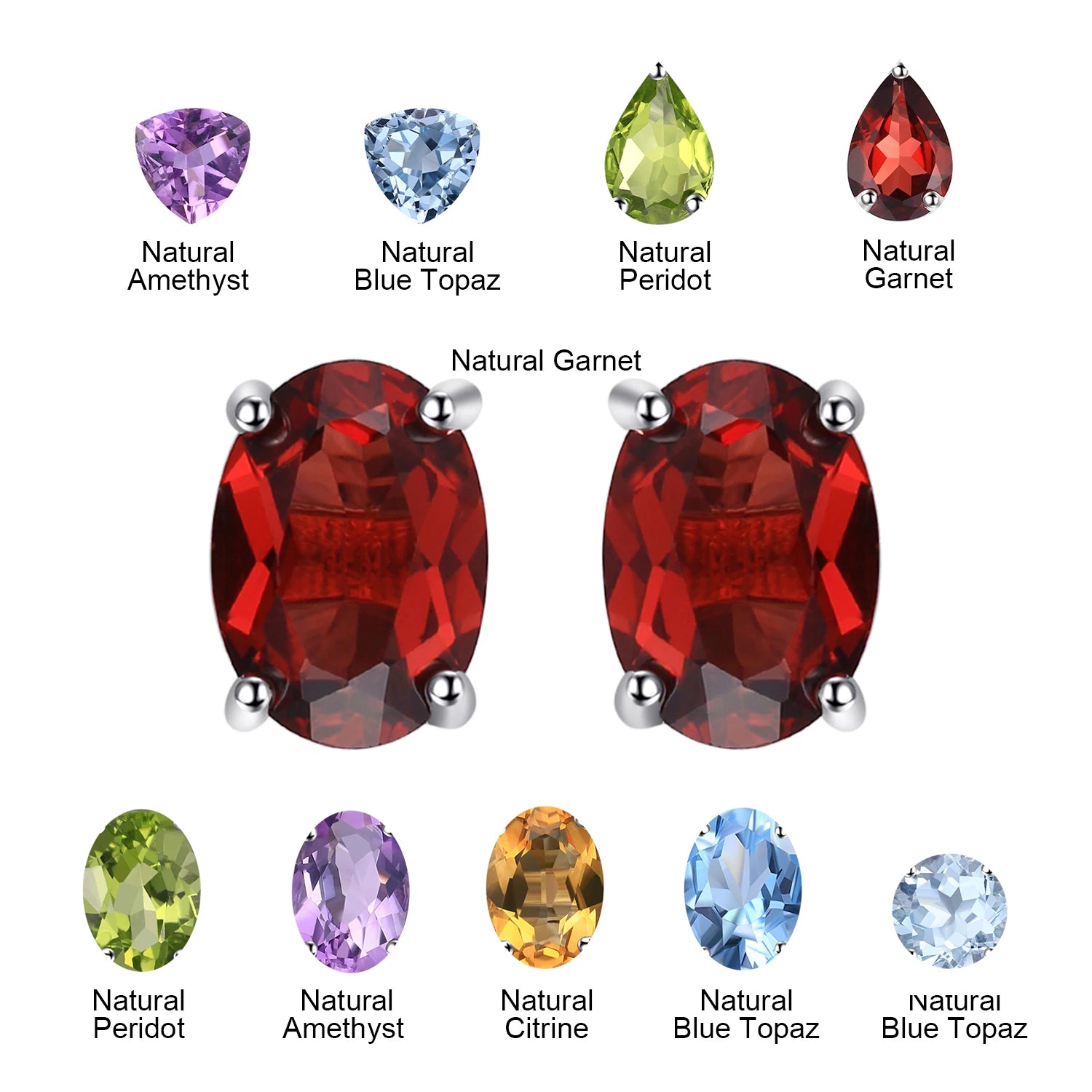 Earrings Natural Gemstone Stud