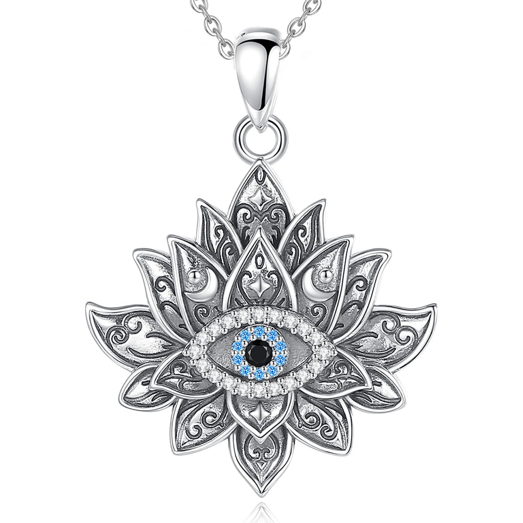 Necklace Vintage Evil Eye Lotus Flower