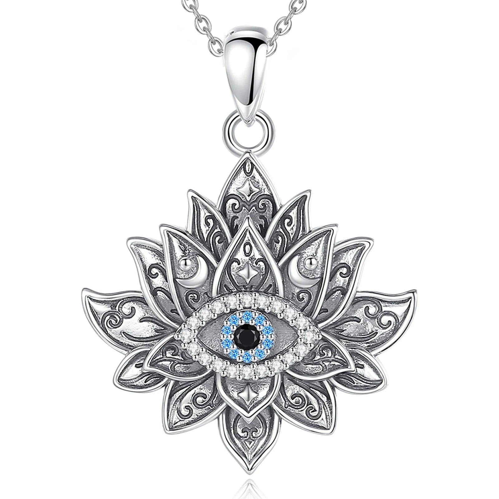 Necklace Vintage Evil Eye Lotus Flower