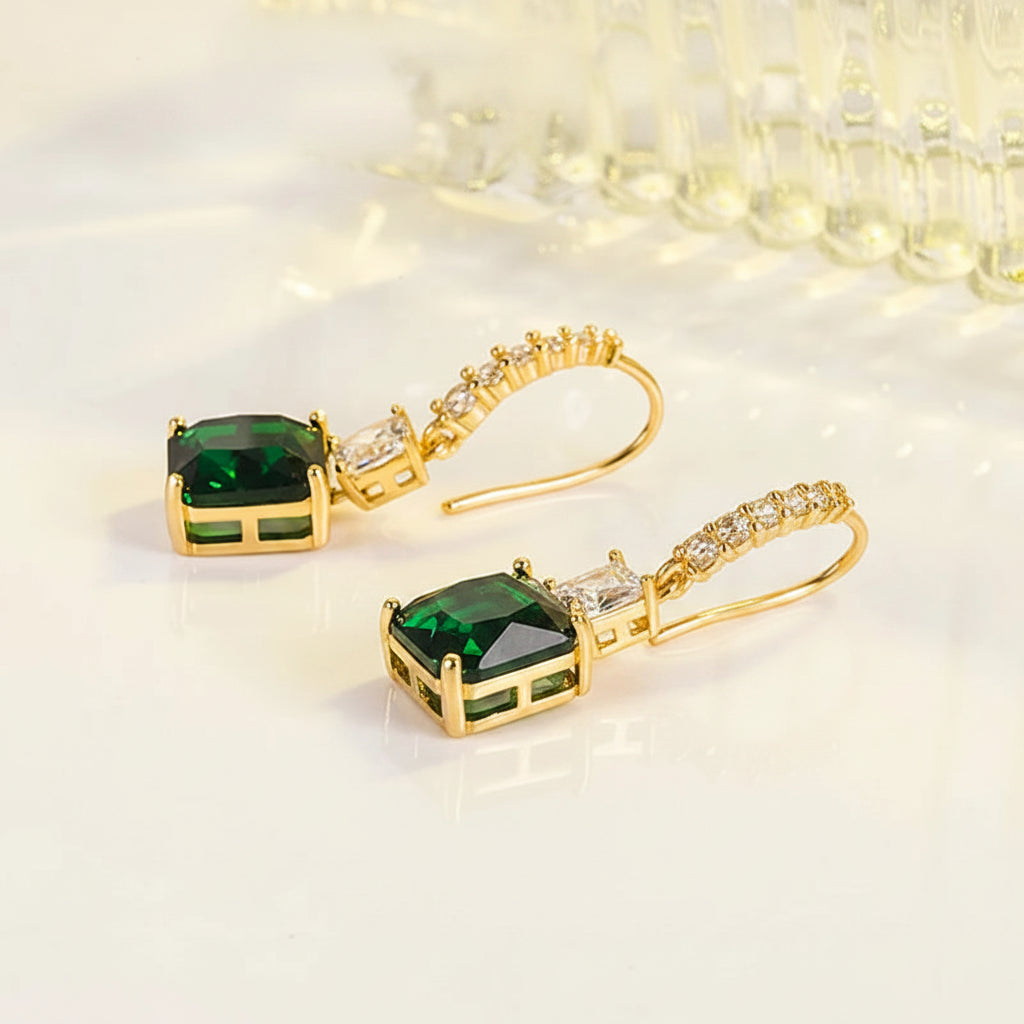 Earrings Emerald Drop