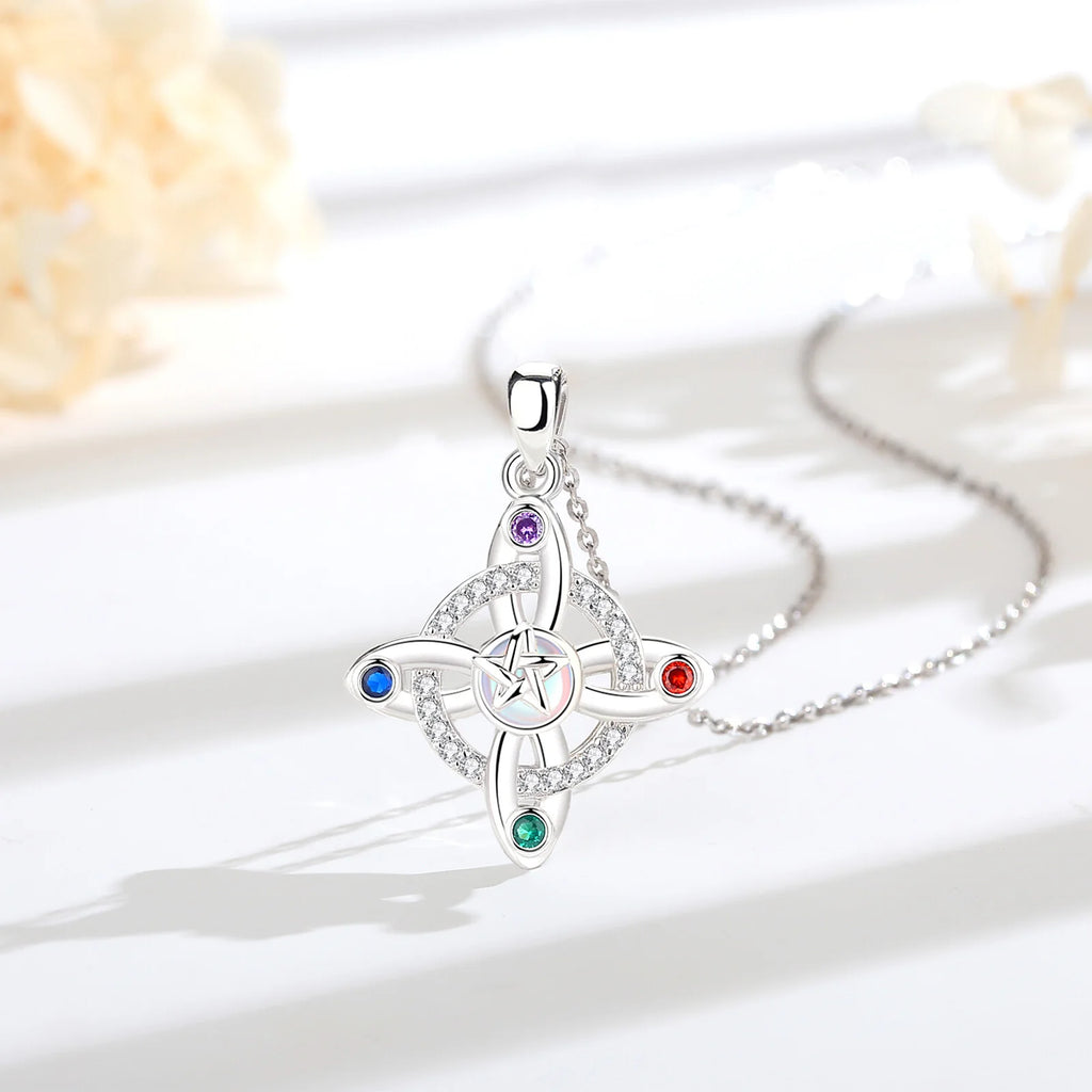Necklace Moonstone Witch's Knot
