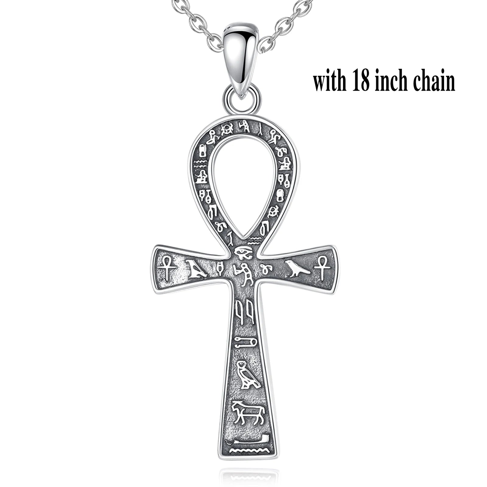 Necklace for Women Man 925 Sterling Silver Ancient Egyptian Cross  Fine Ankh Cross Amulet Pendant